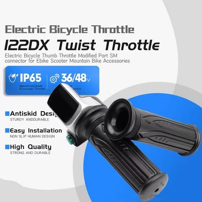 Ebike 122DX Full Twist Throttle 36V 48V Handle Grip w/display Electric Scooter