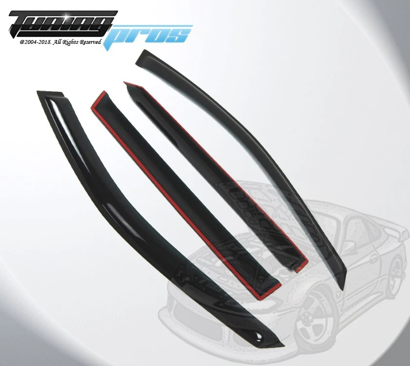 For Hyundai Santa Fe 2001-2006 Smoke Window Rain Guards Visor Deflector 4pcs Set - Image 3 of 4