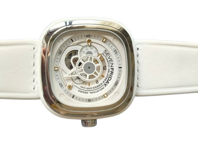 SevenFriday SF-P1/02 Automatik Armbanduhr Uhr Lederband eckig mit Box r#