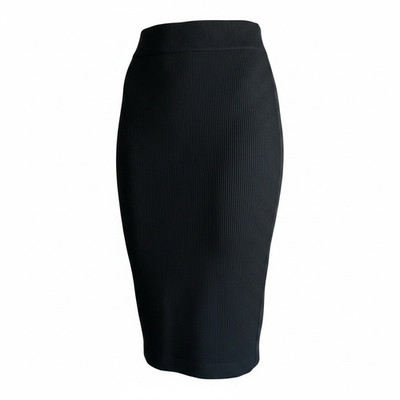 Women s Black Solid Pencil Midi Skirt Size M Regular Fit New Without Tags