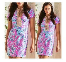 Lilly Pulitzer Pink Seahorse Print Adrena Stretch Mandevilla Shift Dress Size 6