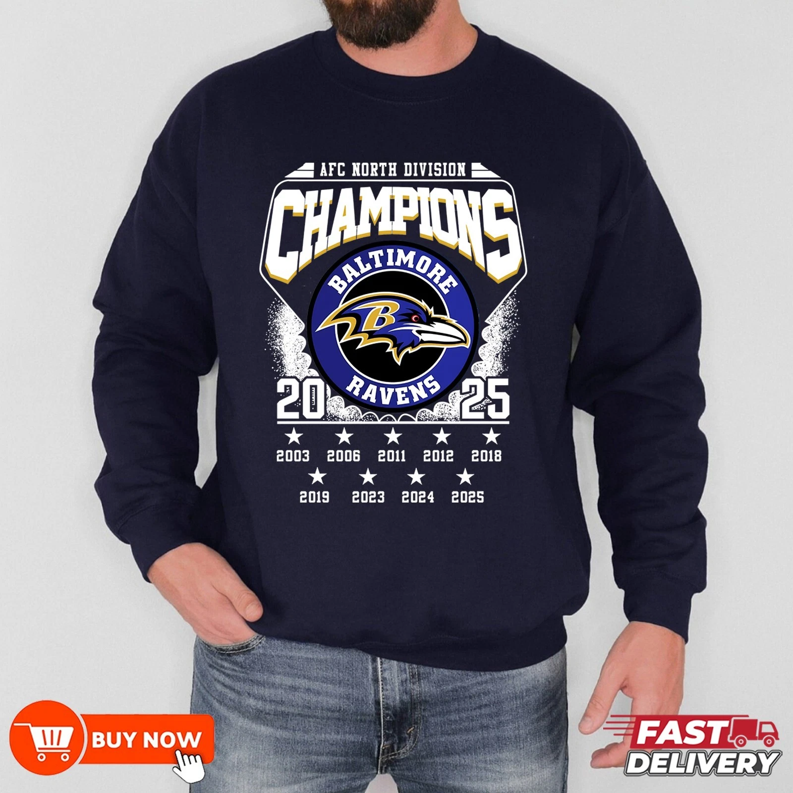 Baltimore Ravens 2025 AFC North Division Champions Sweatshirt