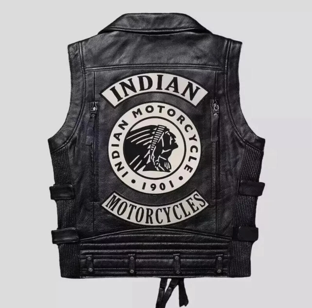 Indian Motorcycle Men's Western Leather Biker Vest, Black Leather Riding Vest
Opens in a new window