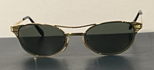 Occhiali da sole vintage Ray Ban B&L Signet unisex tono oro ovali lenti verdi G-15 USA