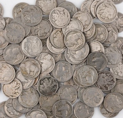 Lot 100 NO DATE Buffalo Nickels Dateless (Some partial dates) Or Acid Coins *B1