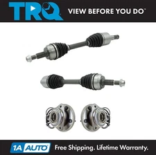 TRQ Front CV Axle Shafts & Wheel Hub Bearing Assemblies Set of 4 for Jeep