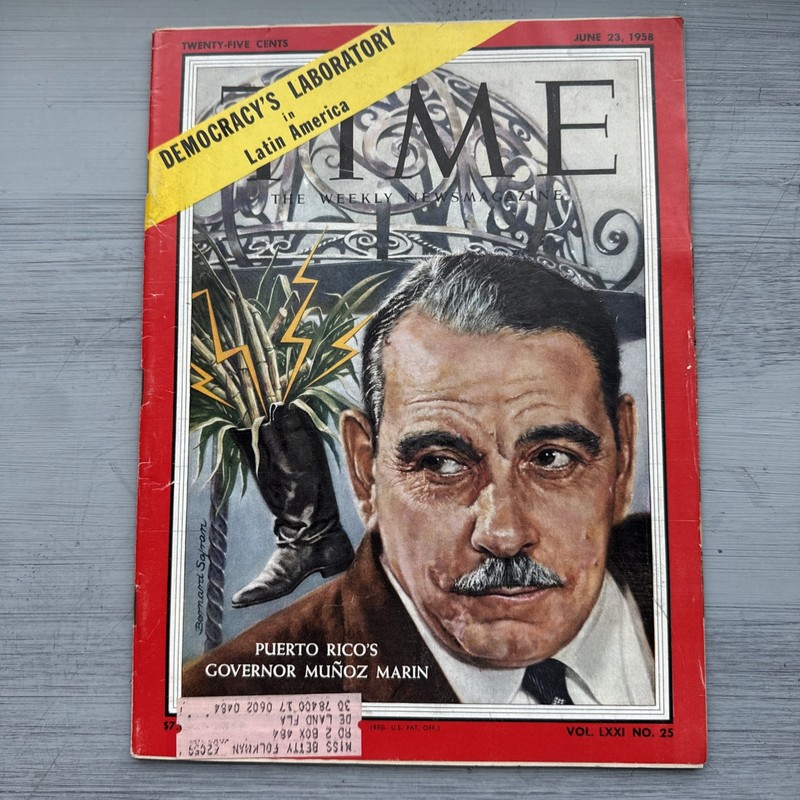 Time Magazine June 23, 1958 Puerto Rico’s Governor Muñoz Marin
