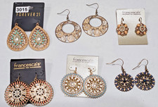 Lot of 6 Boutique Statement Earrings Forever 21 Francesca's Boho Gold Tone New