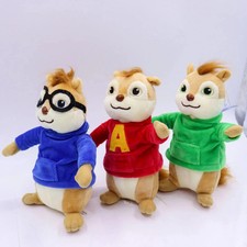 3Pcs Alvin and the Chipmunks Plush Toys Set Cute 20CM Stuffed Gift USA
