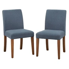 Set of 2 Estelle Armless Dining Chairs Slate Blue - Buylateral: Upholstered,