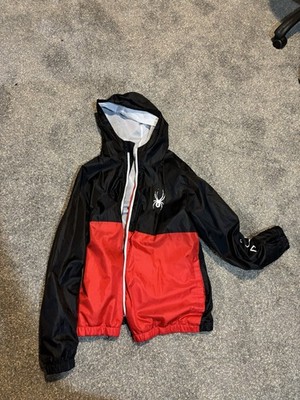 SPYDER Windbreaker Jacket Men M Red Black ColorBlock Outdoor Shell Ski Run M