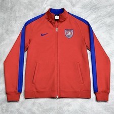 Nike Team USA Jacket Soccer Men L Red Full Zip 2014 World Cup National Team