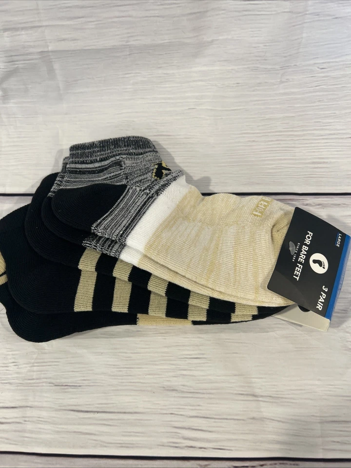 3 Pack For Bare Feet NCAA Colorado Buffaloes Men's Size 10-13 Large Ankle Socks - Image 2 of 4