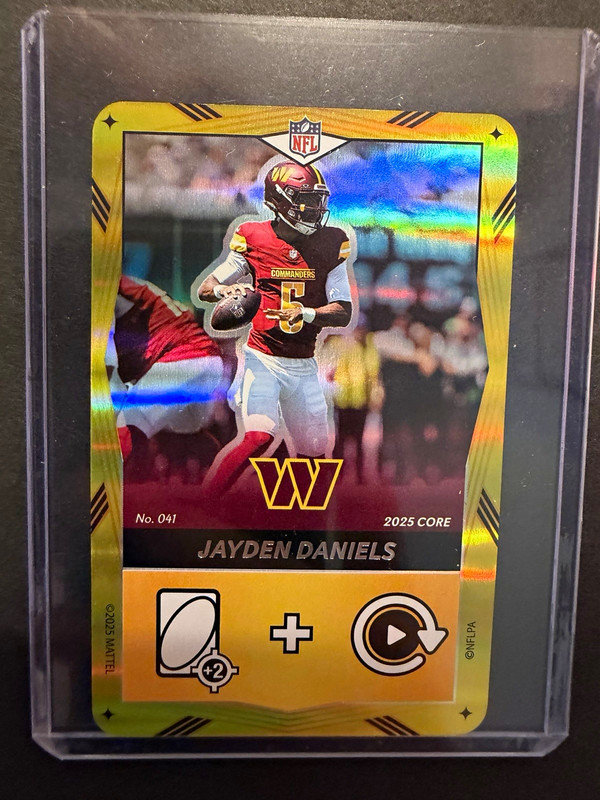 Mattel 2025 Uno Elite Core Jayden Daniels Hologram #041 Washington Commanders