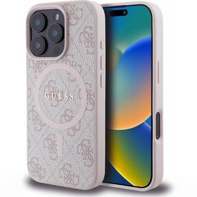 Handyhülle für iPhone 16 Pro Guess Case Cover Schutzhülle Etui Hülle Tasche Rosa