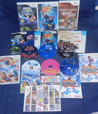 Wii; Super Mario Galaxy, Mystery Case Files, Wipeout, Chicken Little, Furu Furu+