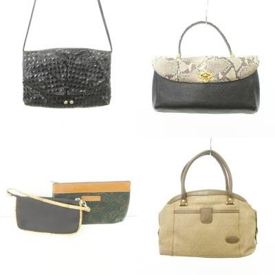 5-piece bag set handbag pouch shoulder black black beige etc. ORG Ladies