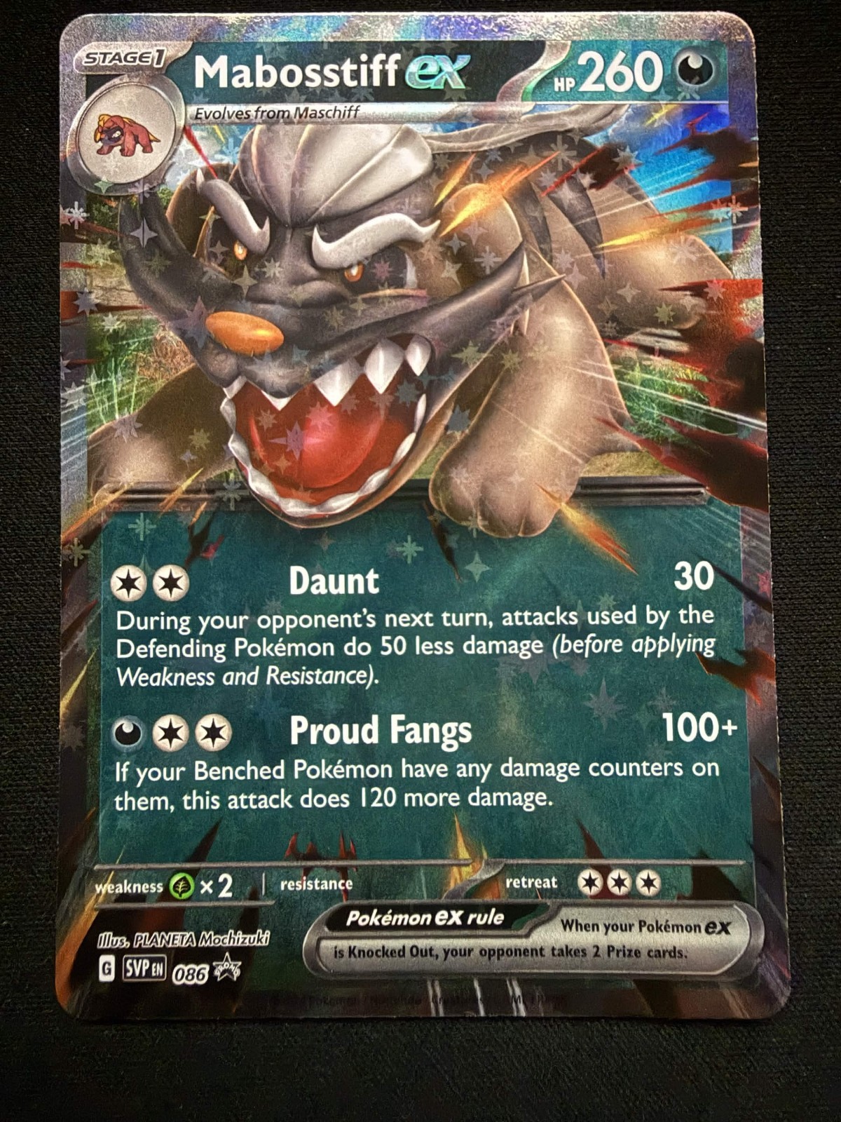 Mabosstiff ex SVP086 Black Star Promo Holo Scarlet & Violet Pokemon TCG NM