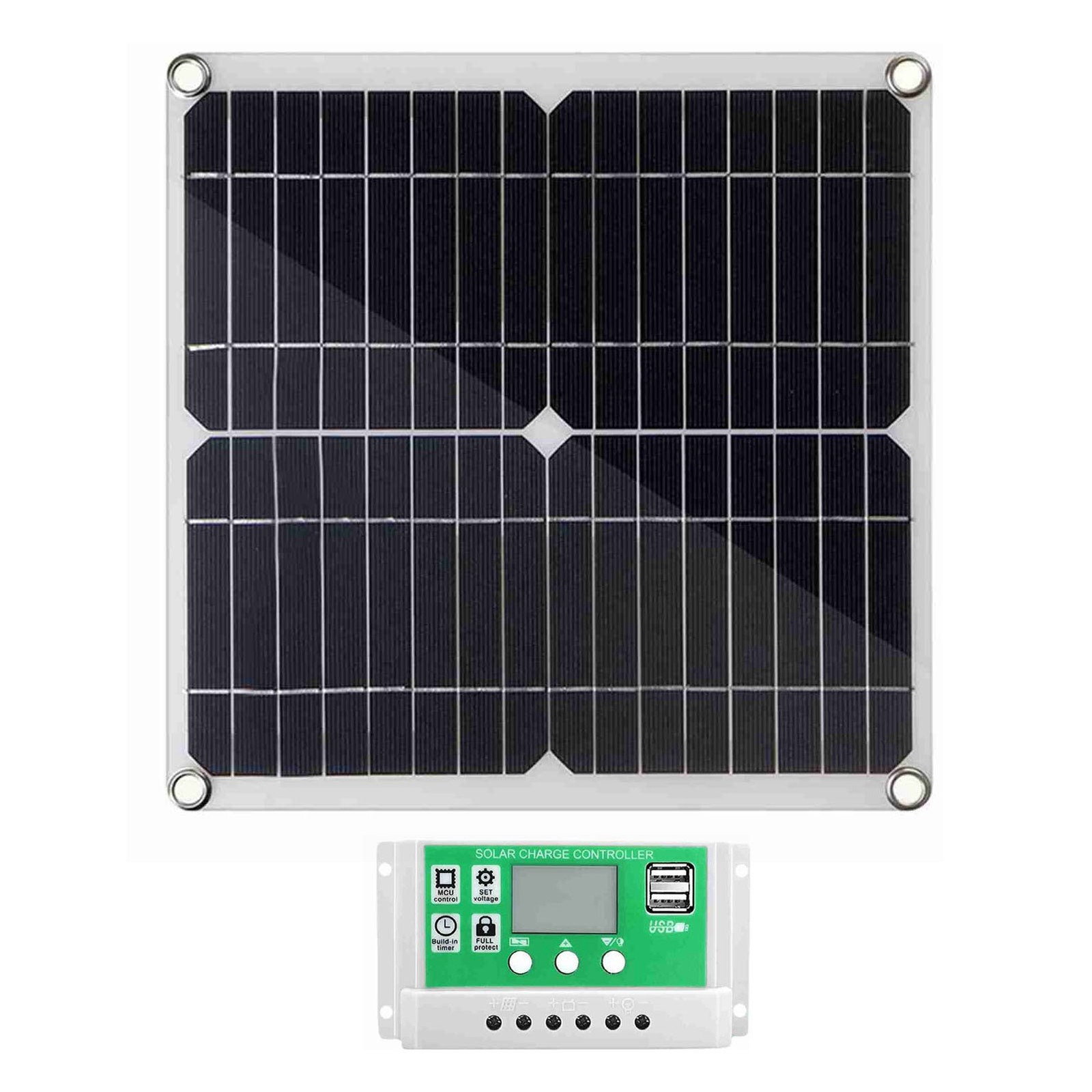 NEW 20 Watt 12 Volt Solar Panel Kit Monocrystalline Solar Panel + 100A PWM