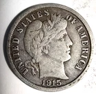 1915 Barber 10C Dime 90% Silver -  Fine  Details (D1)