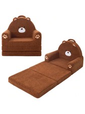 Kids Couch 2-In-1 Convertible Sherpa Toddler Chair 1-5 Years