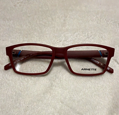 Arnette AN7152 Full Rim Plastic Rectangular Eyeglasses Red Unisex 55-17-145