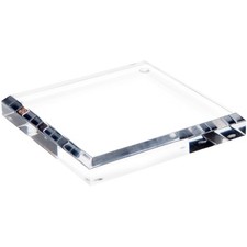 Plymor Clear Acrylic Square Beveled Display Base, 5" W x 5" D x 0.75" H