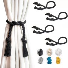 Yteseery 4 Pack Curtain Ties, Outdoor Curtain Tiebacks Rope for Patio Gazebo Per