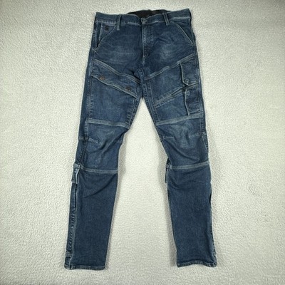 G Star Raw Jeans Mens 34x32 Blue Denim Airblaze 3D Skinny Cargo Utility Stretch