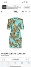 Versace Jeans Couture Short Turquoise Dress