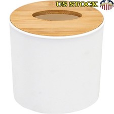 Wooden Tissue Storage Box Home Office Decorative Organizer Easy Access Refill US
