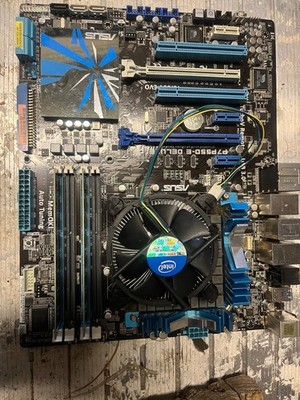 ASUS P7P55D-E Motherboard LGA1156 w/ Intel CPU & Cooler   Untested