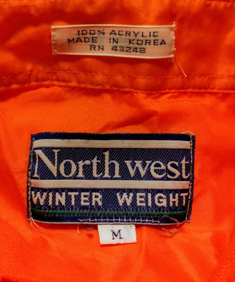 Northwest Winter Weight Shirt Men M Blaze Orange Flannel Quilted