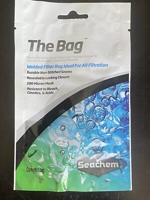 Seachem The Bag Aquarium Welded Filter Bag 180 Micron Mesh  5'' x 9.5''
