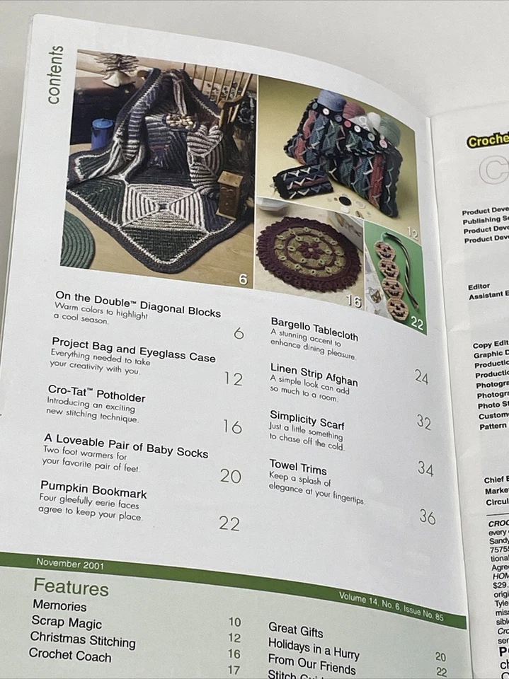 Crochet Home & Holiday November 2001 Magazine Crochet Pattern - Image 2 of 4