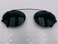 Vintage Bugle Boy Black Metal Oval Clips-On Sunglasses Frames