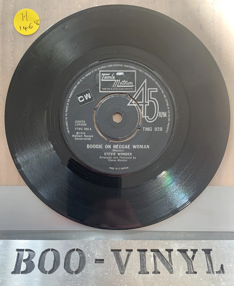 Stevie Wonder - Boogie On Reggae Woman (7" single) TMG 928 Ex Con Foto 2 de 4