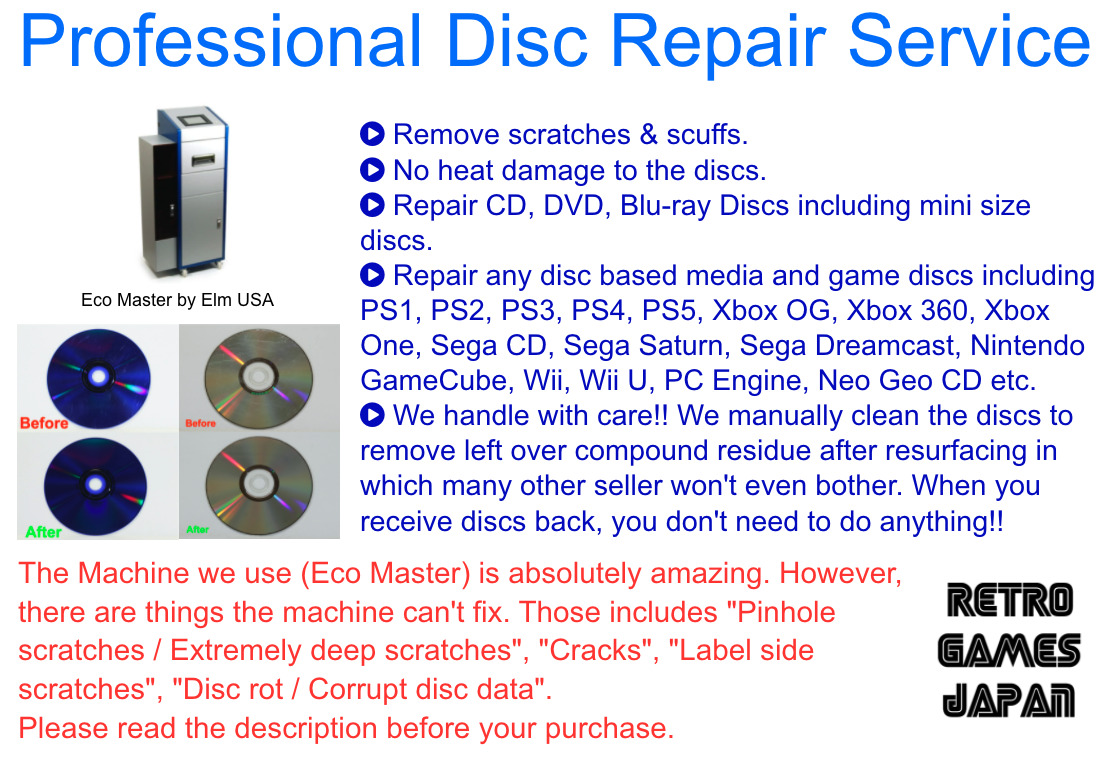 21 Professional Disc Repairs - Scratch Removal Service, Retro Game Fan