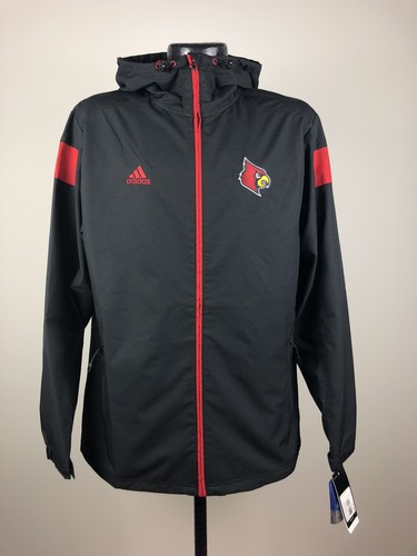 Men's Adidas Climaproof Louisville Cardinals Black Sideline Full Zip Jacket M