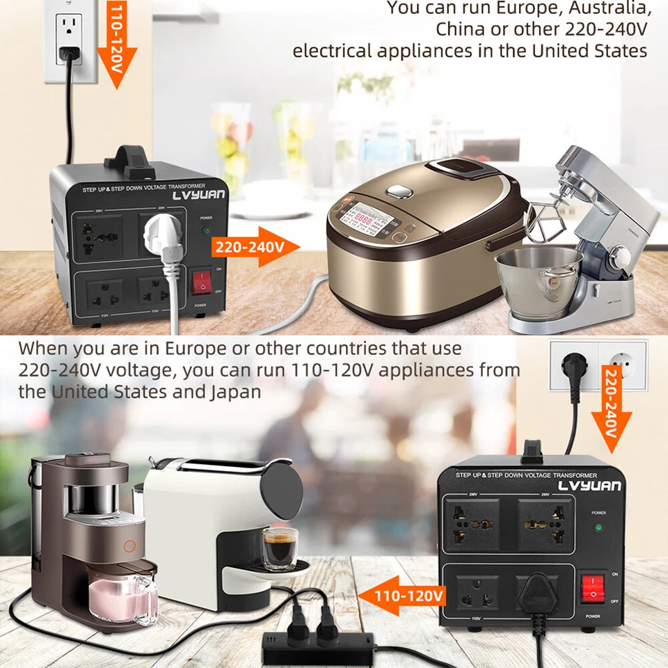 3000W Voltage Converter Transformer Step Up/Down Convert from 110V to 220V-240V - Image 3 of 4