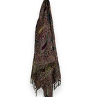 Paisley Damask Print Rectangle Scarf Womens Multicolored Fringe Casual Fall Boho — photo 6