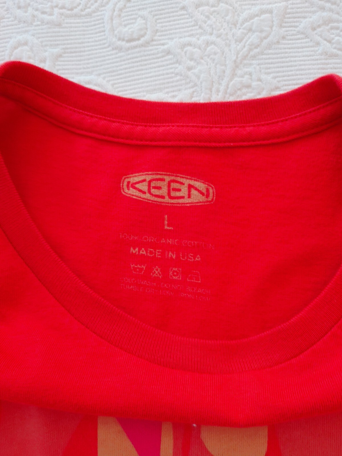 T shirt top da donna Keen cotone biologico chiaro arancione grande