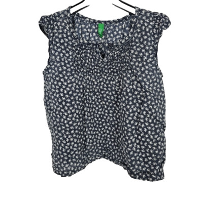 EK8296 Baby Kleid Mädchen United Colors Of Benetton Blau Mit Blumenmuster