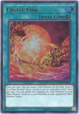 Yu-Gi-Oh Card - COTD-EN065 - CASTLE LINK (ultra rare holo) - NM/Mint