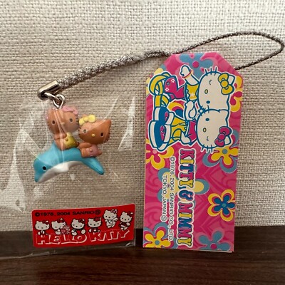 Ultra Rare Hello Kitty & Mimmy Dolphin Strap Japan 2004 Sun