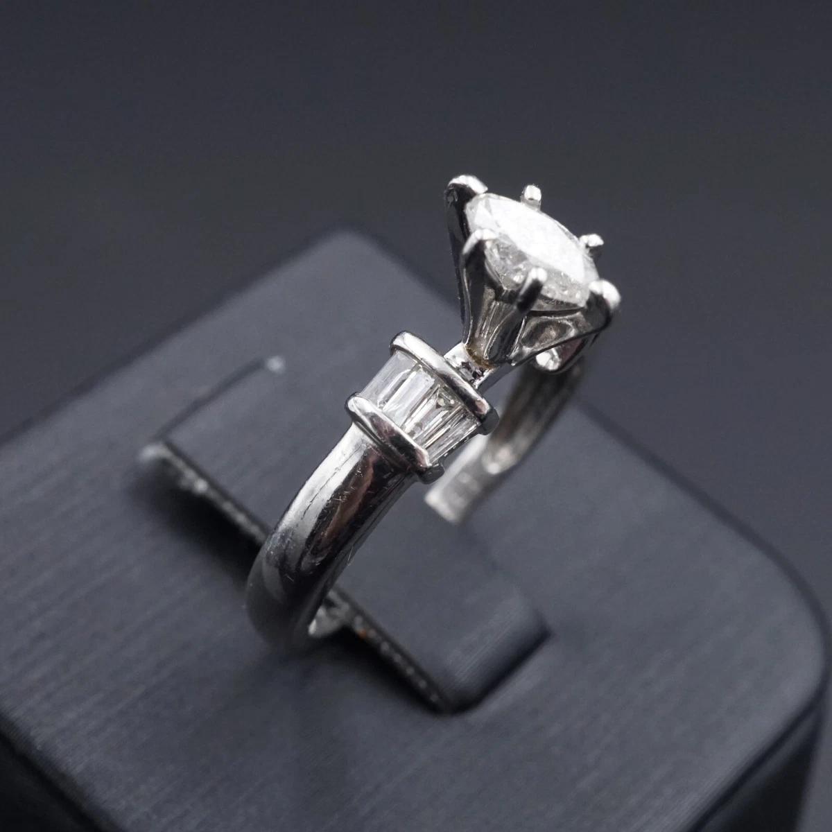 Zales platinum 0.5ctw marquise diamond engagement ring eBay