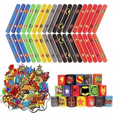88Pcs Superhero Slap Bracelet w/ Superhero Stickers for Kids Boys  Girls