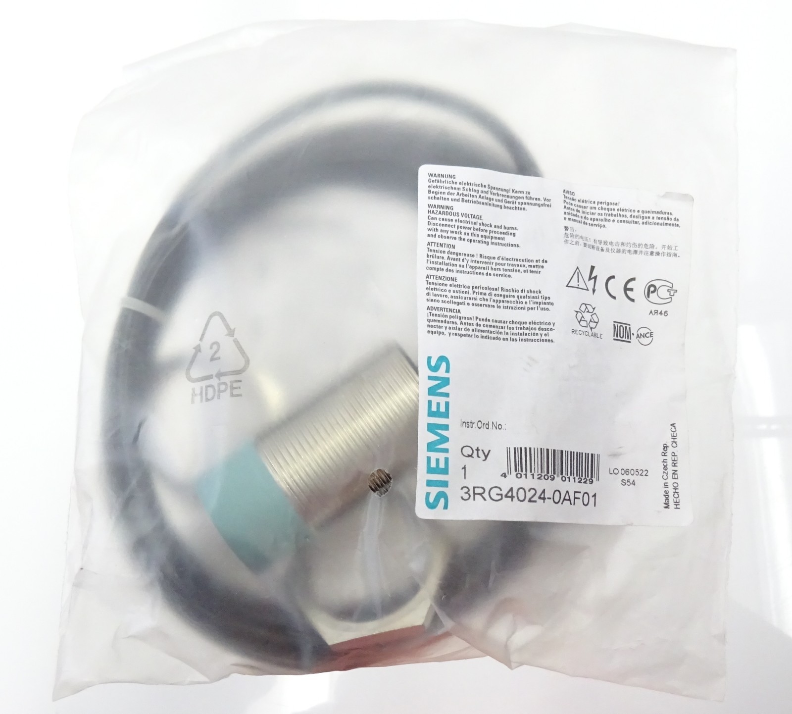 SIEMENS 3RG4024-0AF01 Näherungsschalter BERO Sensor M30 Proximity ...