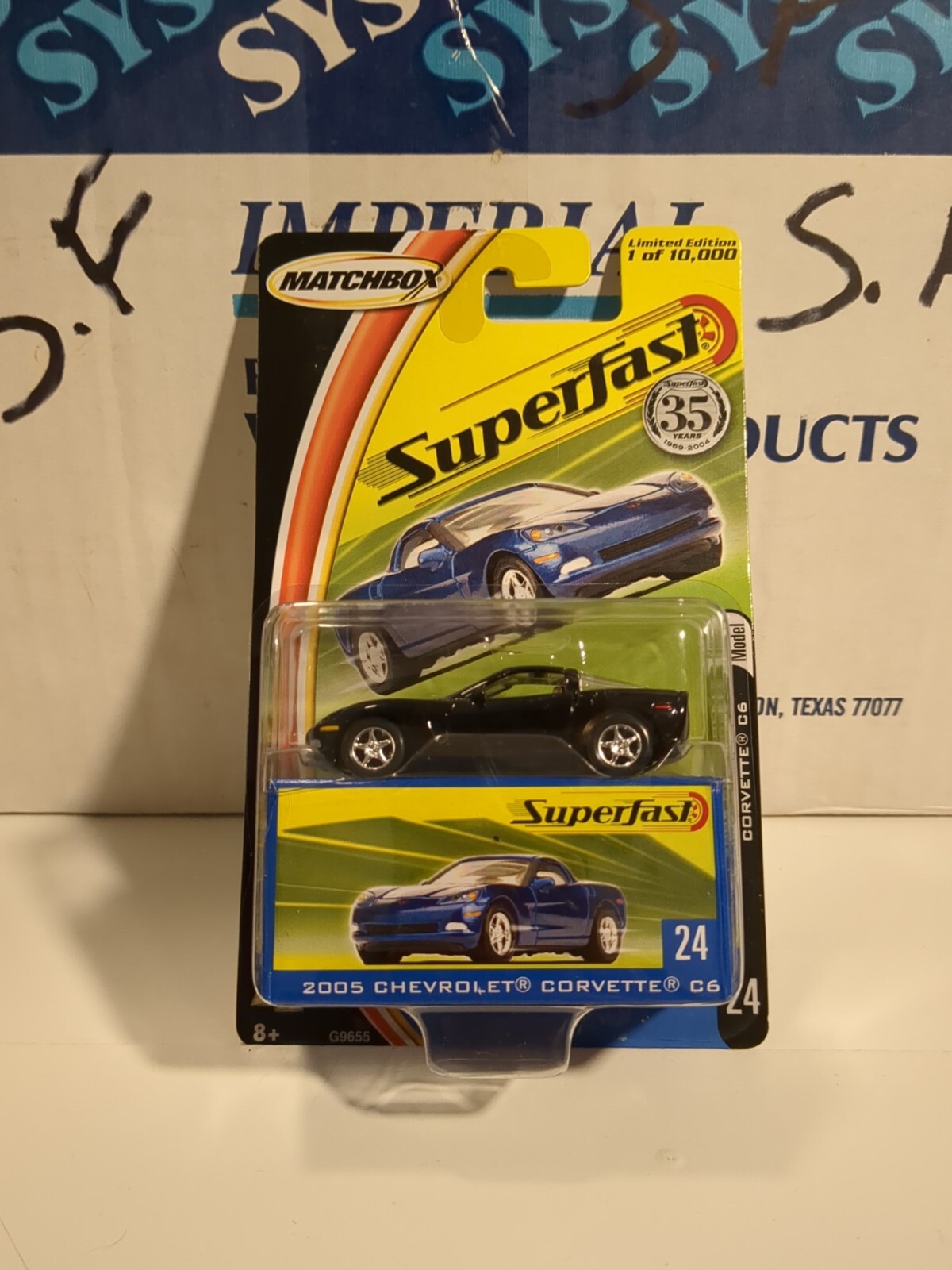 Matchbox Superfast 2005 Chevrolet Corvette C6 Blue Diecast Car #24 Ltd Edition