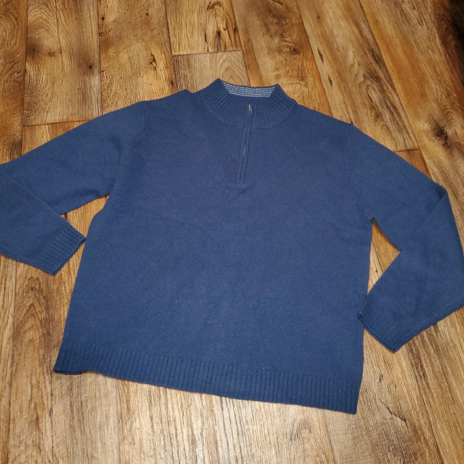 Reference Point Large 80% Wool Knit Blue Sweater … - image 1